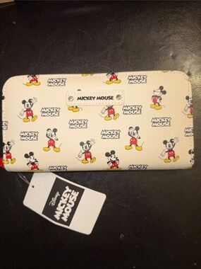 Disney Cream Mickey Mouse Print Zip-Around Wallet